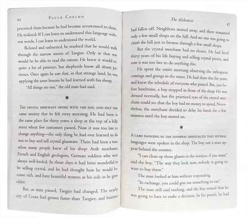 Good reading for teenagersA book of fables and stories with life philosophyThe Alchemist Paulo Coelho book printing