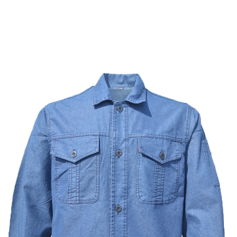 Reflective strips cotton Denim Working clothes Workwear for men and women Worker Scrub Uniform