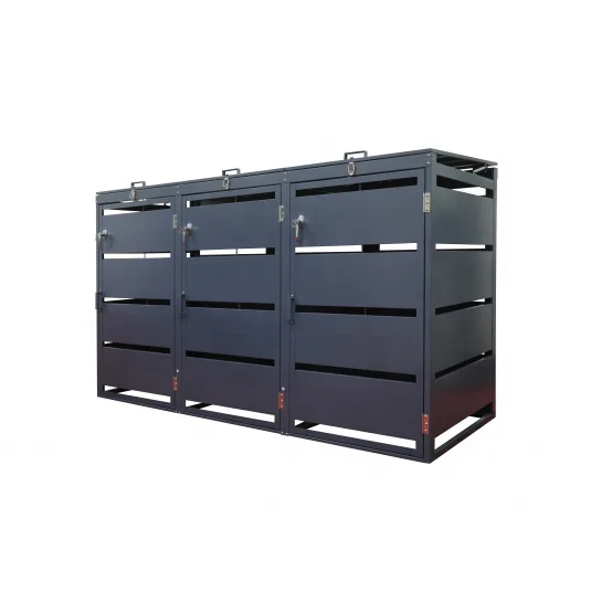 practical outdoor customized Germany popular steel KD Structure 2er garbage bin cover box