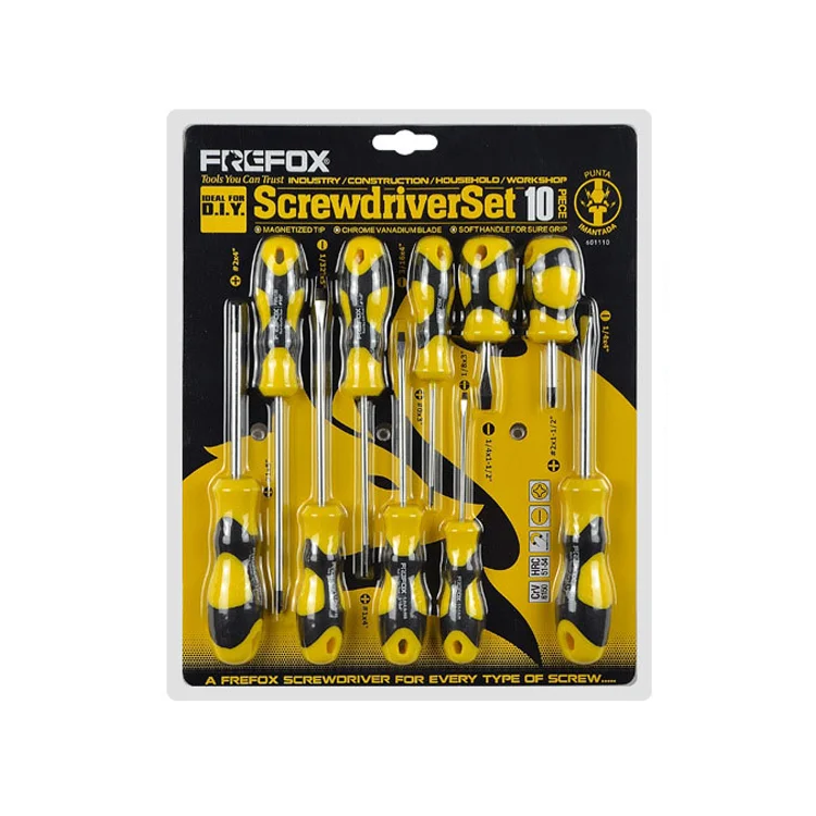 Professional Portable Multi Screwdriver 10-piece Household Screwdriver Set With Two-color Handle