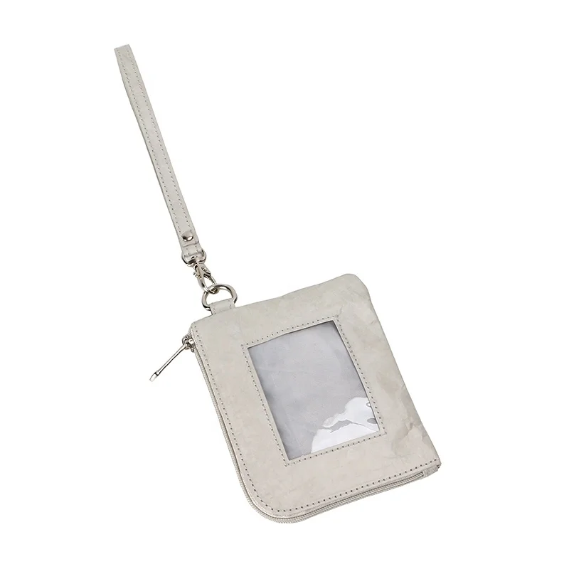 Manufacturer customized  gray  color  card bag  Tyvek  paper  waterproof purse durable bank card bag  lightweight wallet