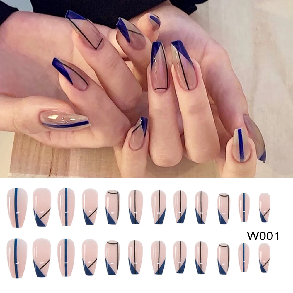 Wholesale high quality mink lashes and press on nails sets for women 24Pcs oval press on nail and lash packaging box