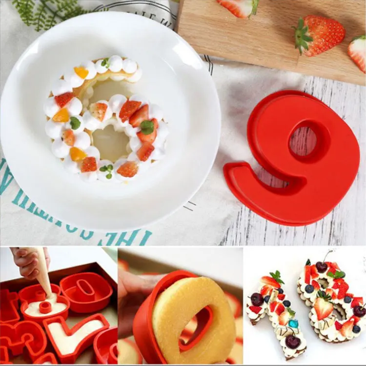 Baking Cake Pans Number Cake Mold Hot Bakeware Silicone 50 Customized RED Moulds Cake Tools 3 Days Small Silicone 4cn