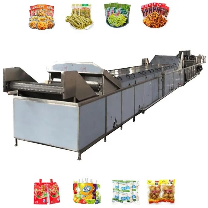 Continuous Water Bath Pasteurizer Tunnel Pasteurization Drying Machine Pasteurizing Pouch Pickles/Juice/Milk/Meat food/Sauce/Jam