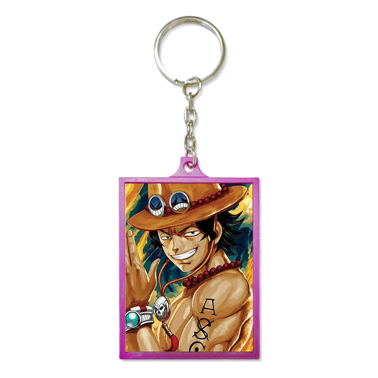 Wholesale customize 3d japan anime character keychain ONE PIECE plastic lenticular 3d keychain