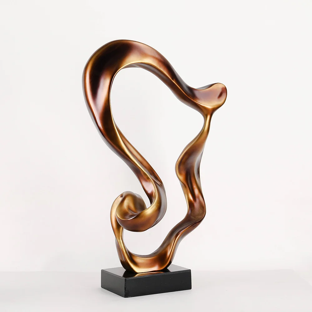 Luxury Hotel Lobby Large Modern Art Sculpture Polyresin Antique Brass Interior Decorative Accents Items For Decoration Office