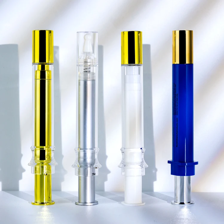 custom Skin care serum airless bottle 5ml 10ml 15ml 20ml hyaluronic prefilled cosmetic syringes plastic syringe bottle