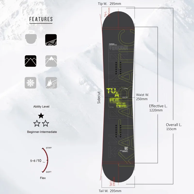 All Mountain Park Freestyle Carbonfiber Splitboard for Winter Sports Design Wholesale Ski with Wood Sandwich Construction