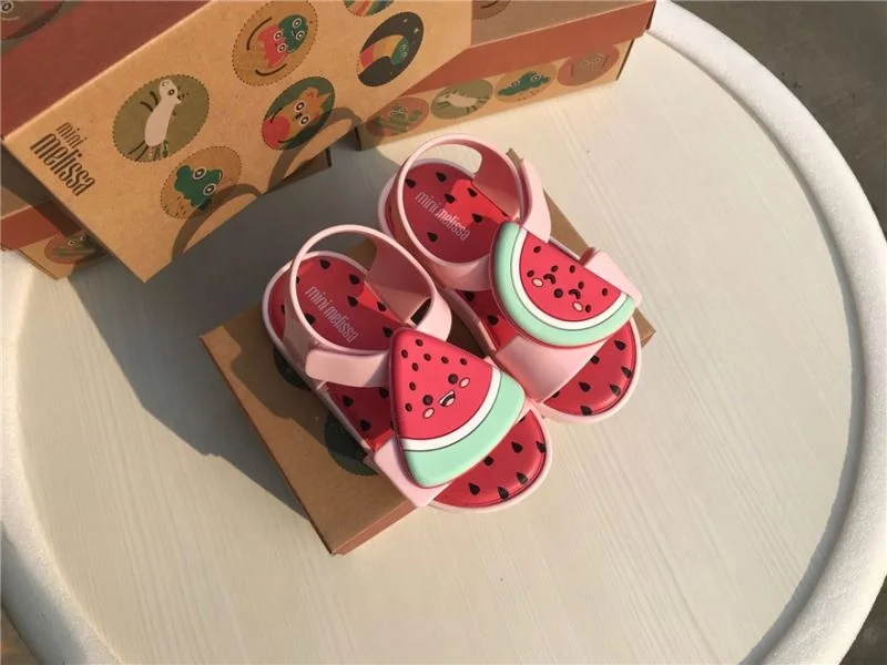  Новинка 2021 детские сандалии Melissa с фруктами мягкая подошва туфли-желе открытым носком для мальчиков и девочек детская пляжная