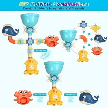 Детские DIY трубы для ванной стены игрушка водопад заполнить спина и потока игрушки От 2 до 4 лет дети весело подарок на день