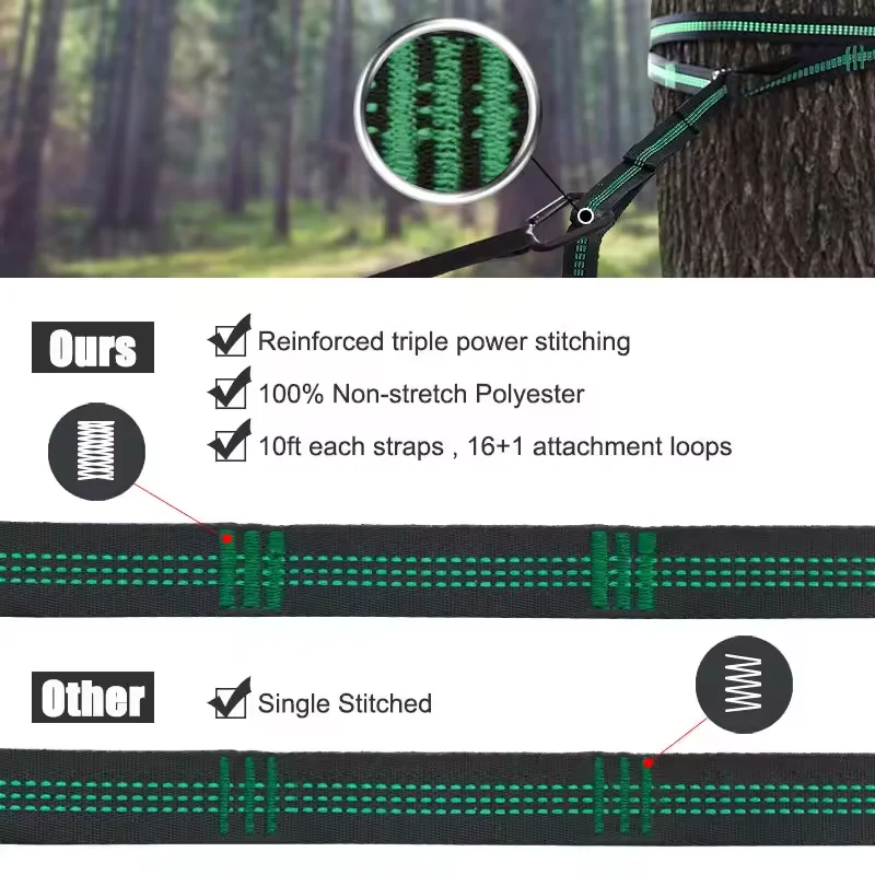 Feistel 210T Nylon Portable 2 Person Portable Outdoor Parachute Camping Nylon Hammock  Tent  With Mosquito Net