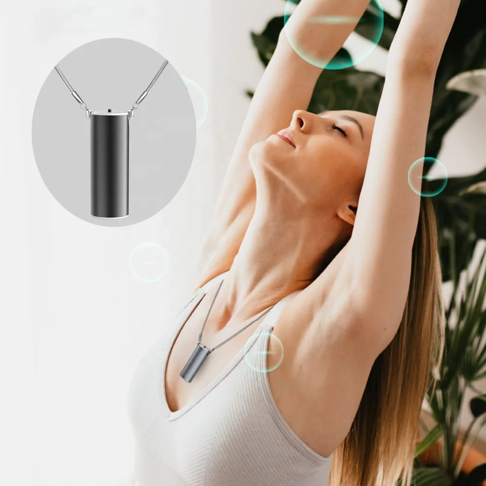 
Fashion rechargeable USB air cleaner ionizer mini portable negative ion personal wearable necklace air purifier 