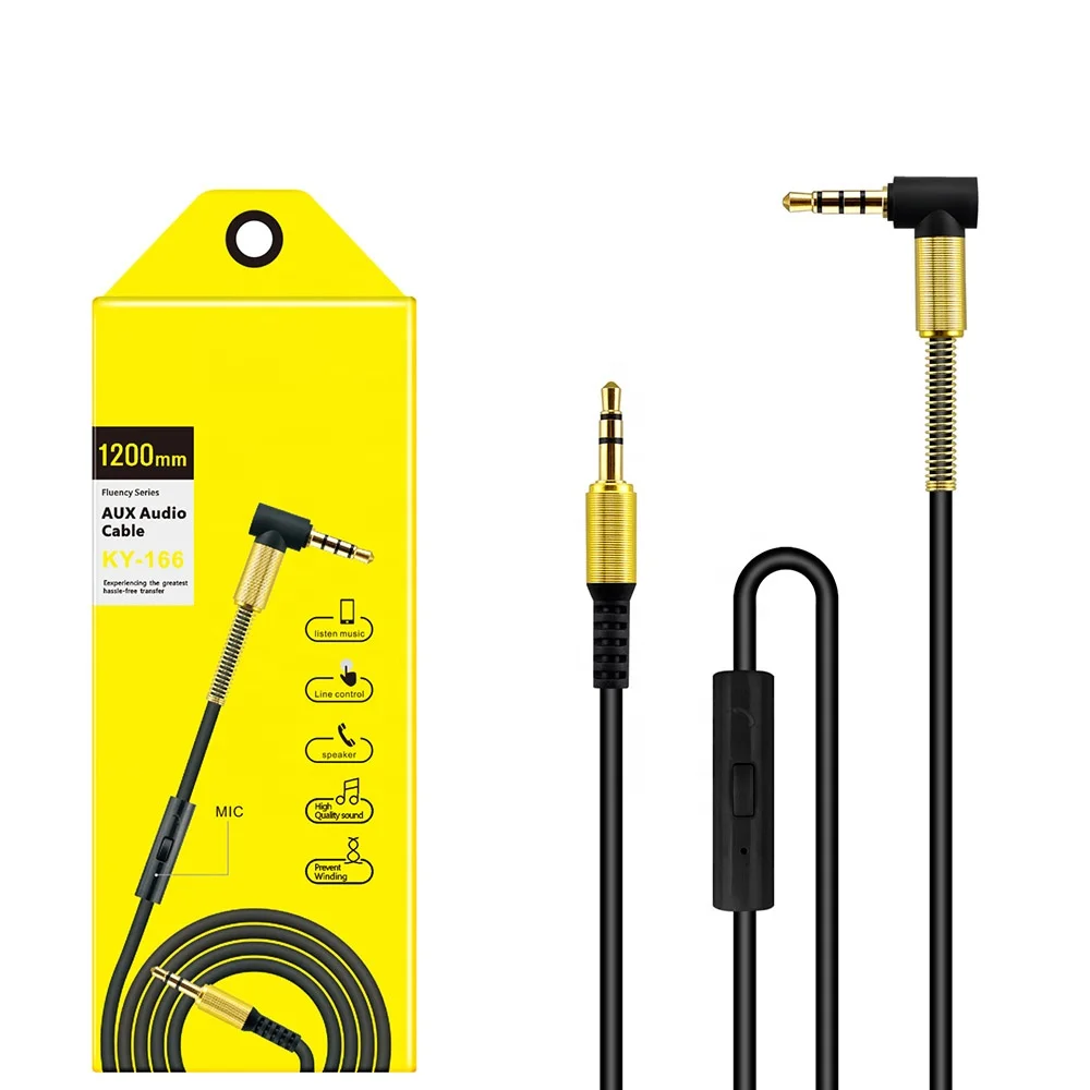 Audio Cable with Microphone 3.5mm Male to Male Cable Headphone Cable Auxiliary Cord for Home Car Stereos