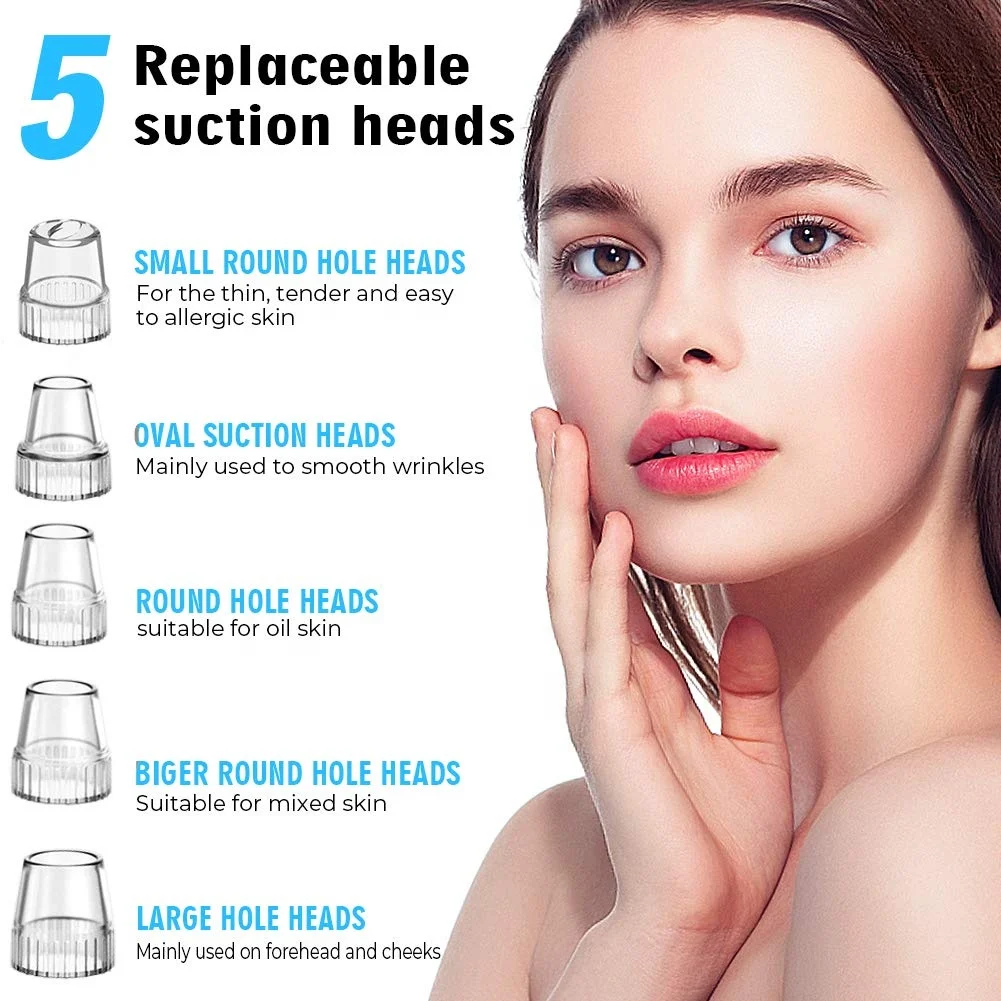  Pore Vacuum Cleaner Blackhead Remover Rechargeable Face Suction Comedone Extractor Tool