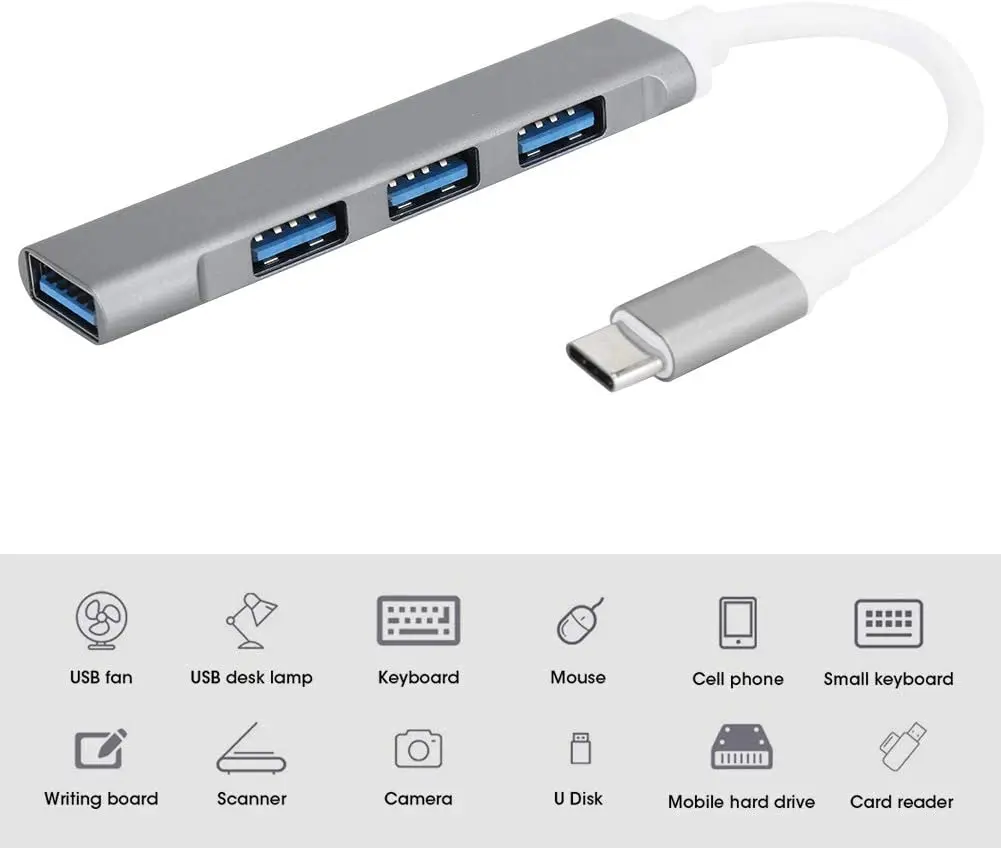 4 Ports for USB C to USB  Hub Adapter 5GbPS Multi Function Extender Dock Adapter portable Hub Adapter for laptops