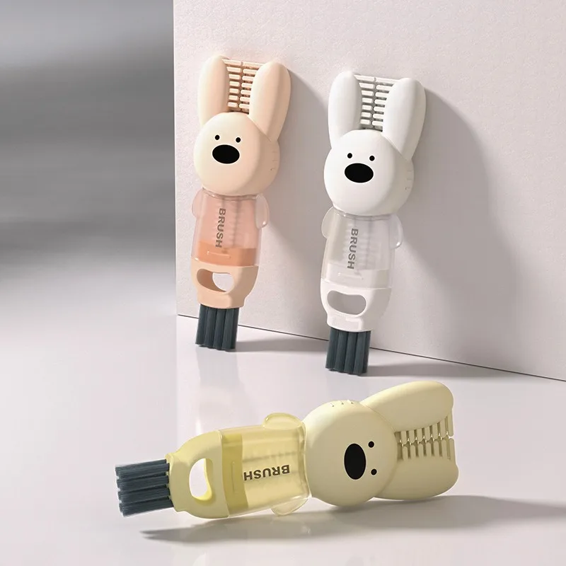 Cartoon Rabbit Insulated Water Cup Brush Three-in-One Cup Lid Cleaning Tool for Kitchen and Car Use