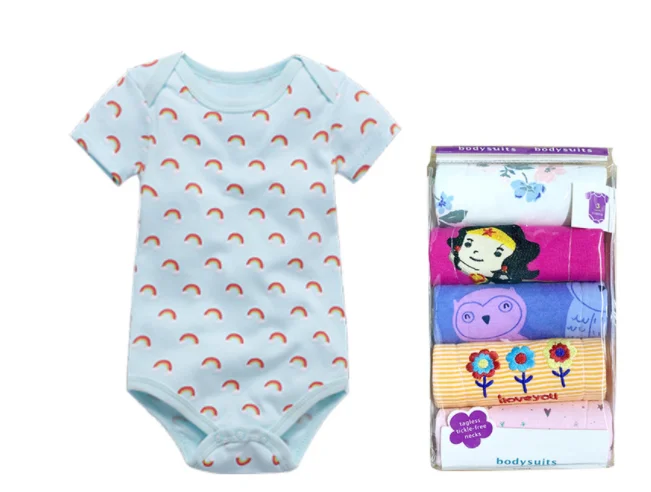 Baby Clothing Baby Boy Baby Girl Bodysuit Shortsleeves Summer Romper Clearance Sale Wholesale Cotton Infant Clothes