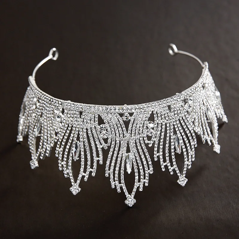 New bride wedding crown high-end atmospheric crown Princess Xianmei birthday crown wedding dress accessories