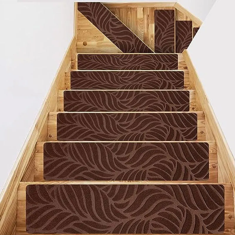 Anti-slip outdoor indoor wooden stair treads walking carpet stair mats floor sheet mat for elderly children protection