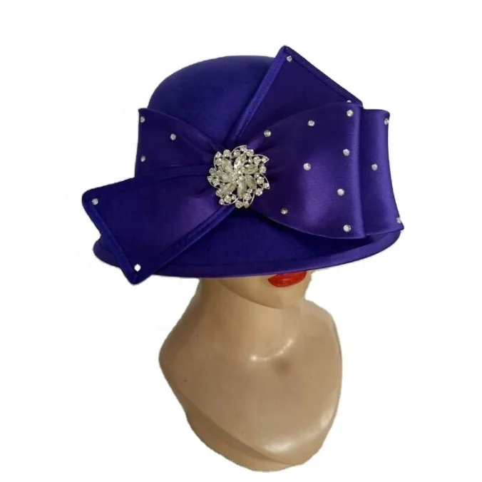 The Satin Felt case-hardened Royal Club best exquisite Fashion Wide Brim Formal Party  lady church new elegant women hats