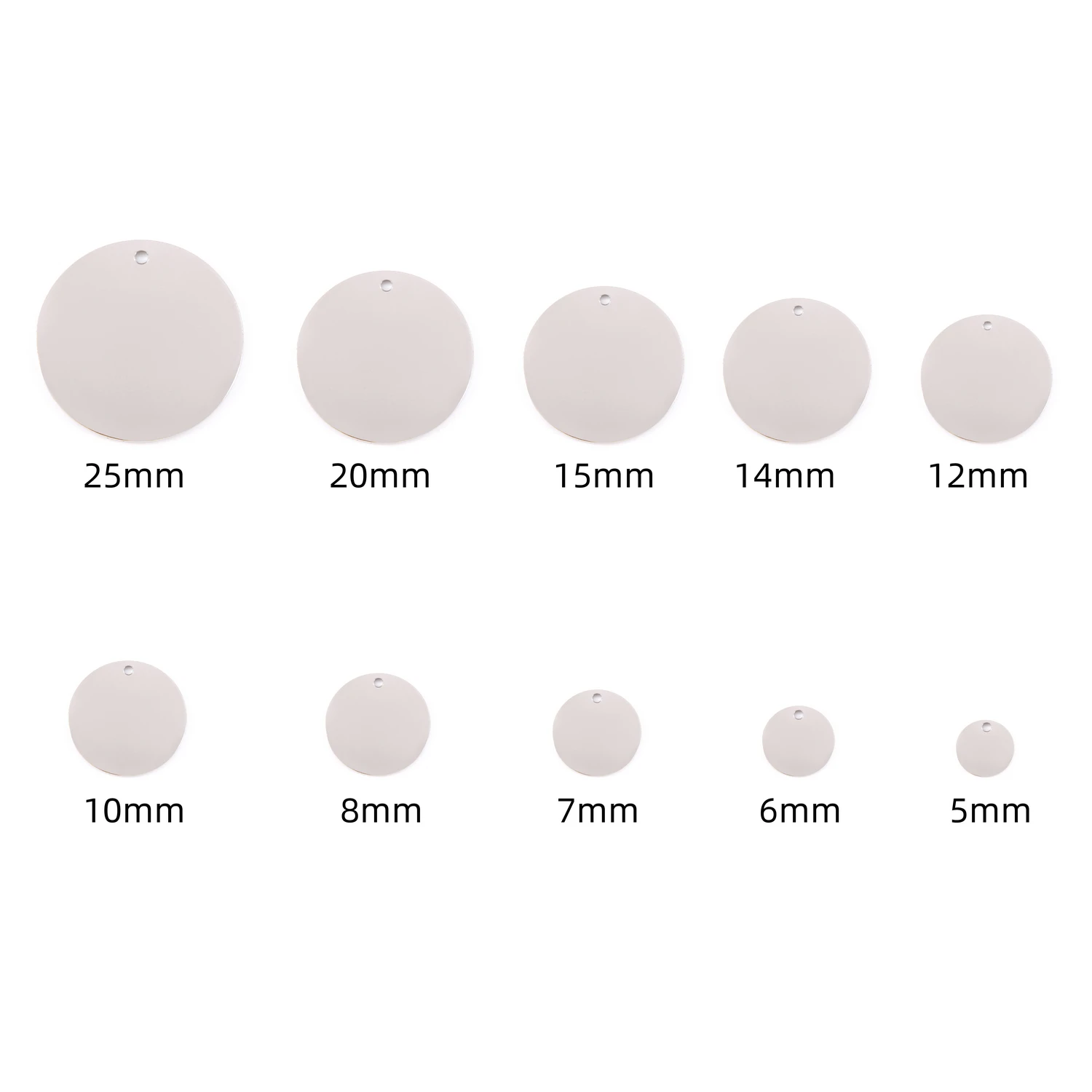 Stainless Steel Charms Round Dog Tag Pendant Blanks Pendants For Custom Necklaces DIY Jewelry Making Supplies