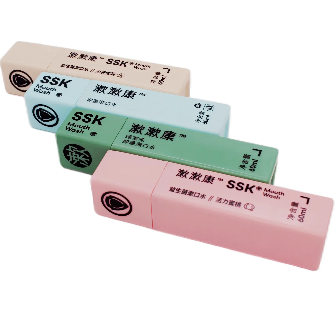 Mint  breath whitening alcohol-free mouthwash custom portable plastic packaging fruit flavor whitening travel mouthwash