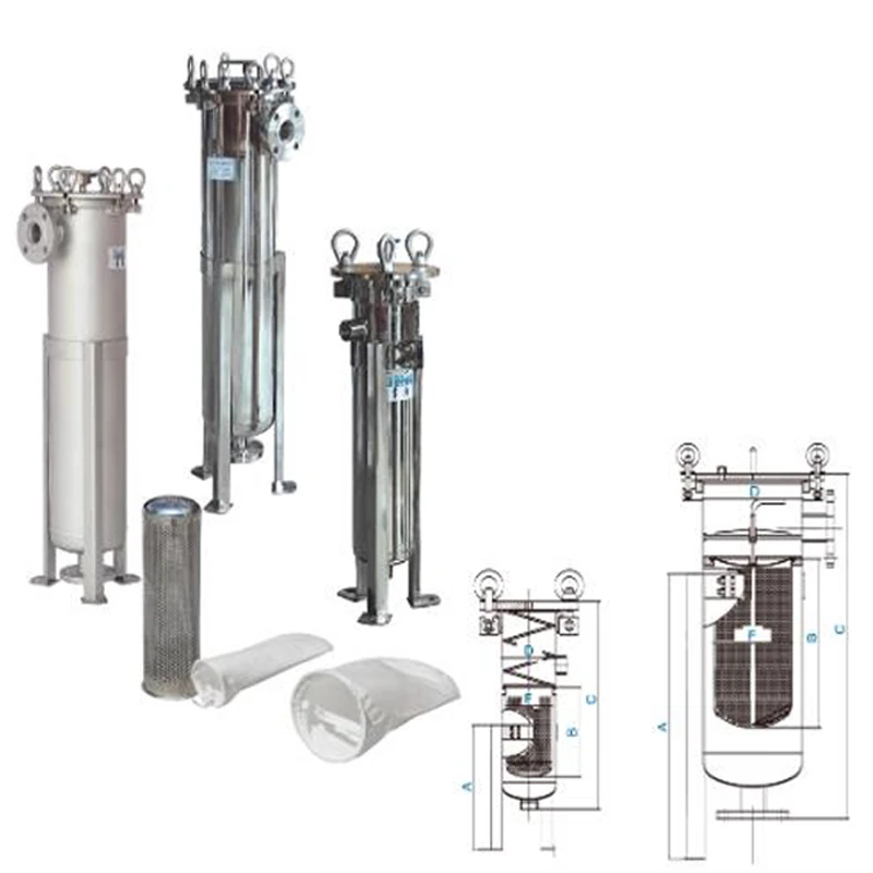 stainless steel 304 316 Bag Filter housing for Fruit Juice honet filtration or waste water treatment pigment chemical industrial