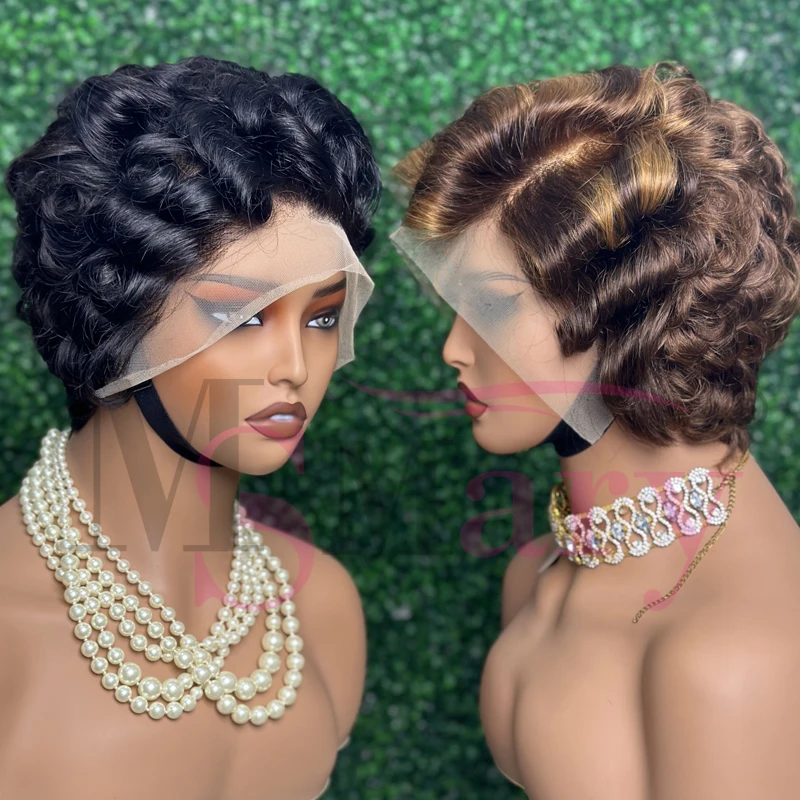 13x4 Full Lace Frontal Wig 12A Grade Short Pixie Cut Wig Vendor Cuticle Aligned Vietnames Raw Human Hair Wigs for Black Women