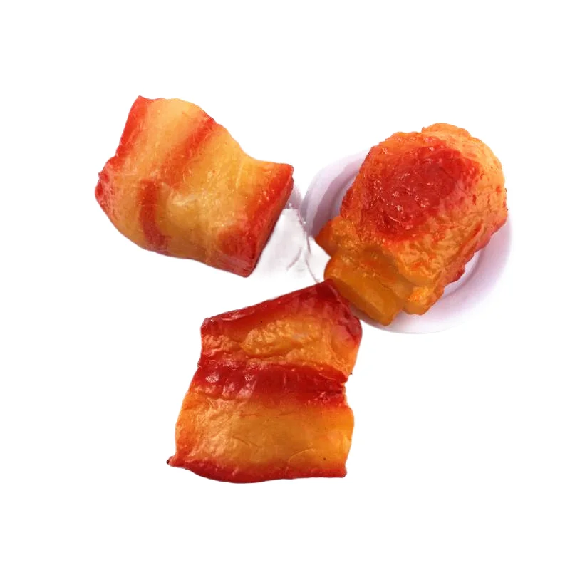 Factory direct simulation pvc meat decoration braised pork spare ribs key chain hotel dishes