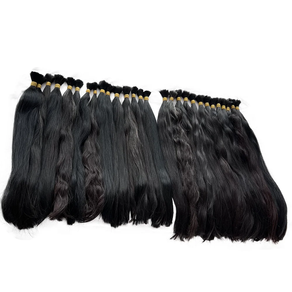 High Quality Dyed Raw Bulk Hair From Single Donor Cheap Price Raw Vietnam Hair Extensions 1B Color Natural Virgin Hair Vendor