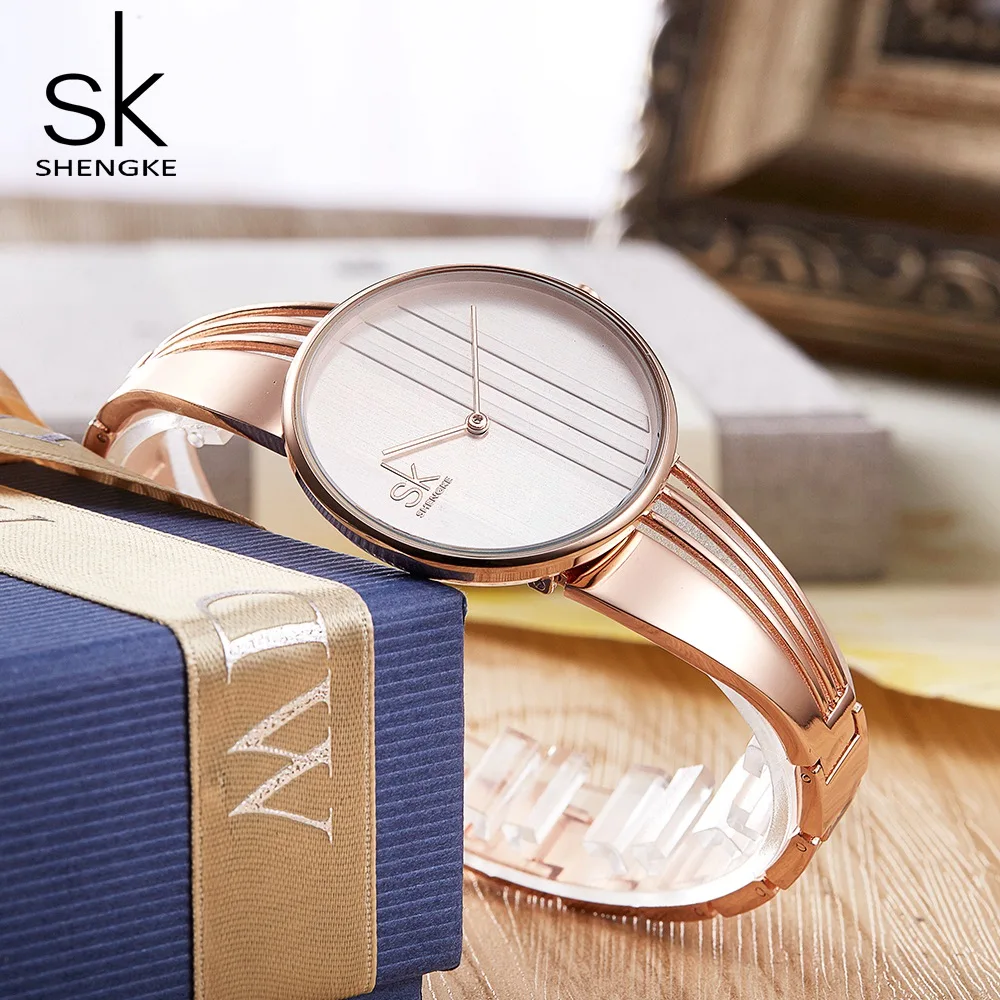  Shengke Fashion Creative Women Watches Bangles Ladies Wristwatch Bracelet Quartz Watch Woman Montre Femme Relogio Feminino