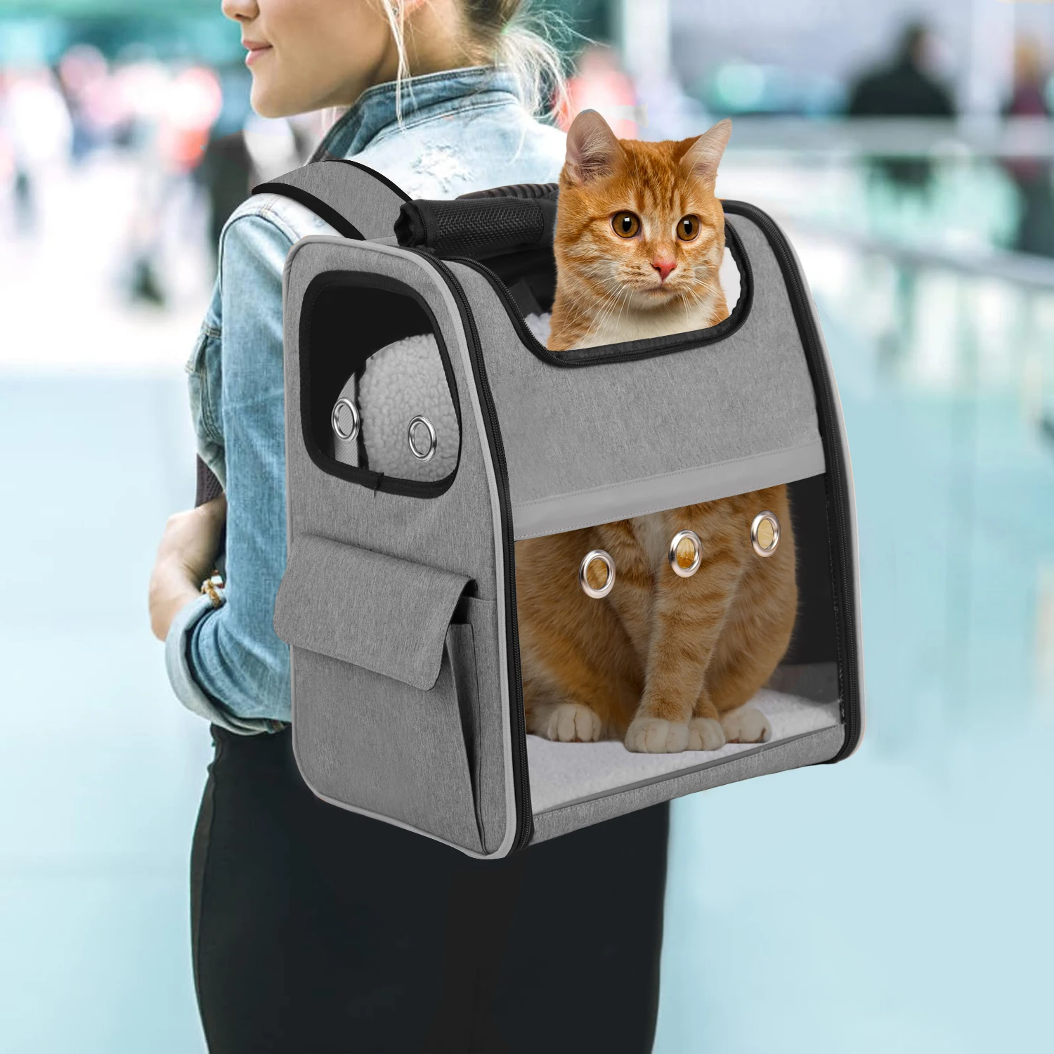 Fit up to 18 Lbs Pet Travel Bag Expandable Cat Pet Carrier Dog Backpack for Cats Dogs Small Animals