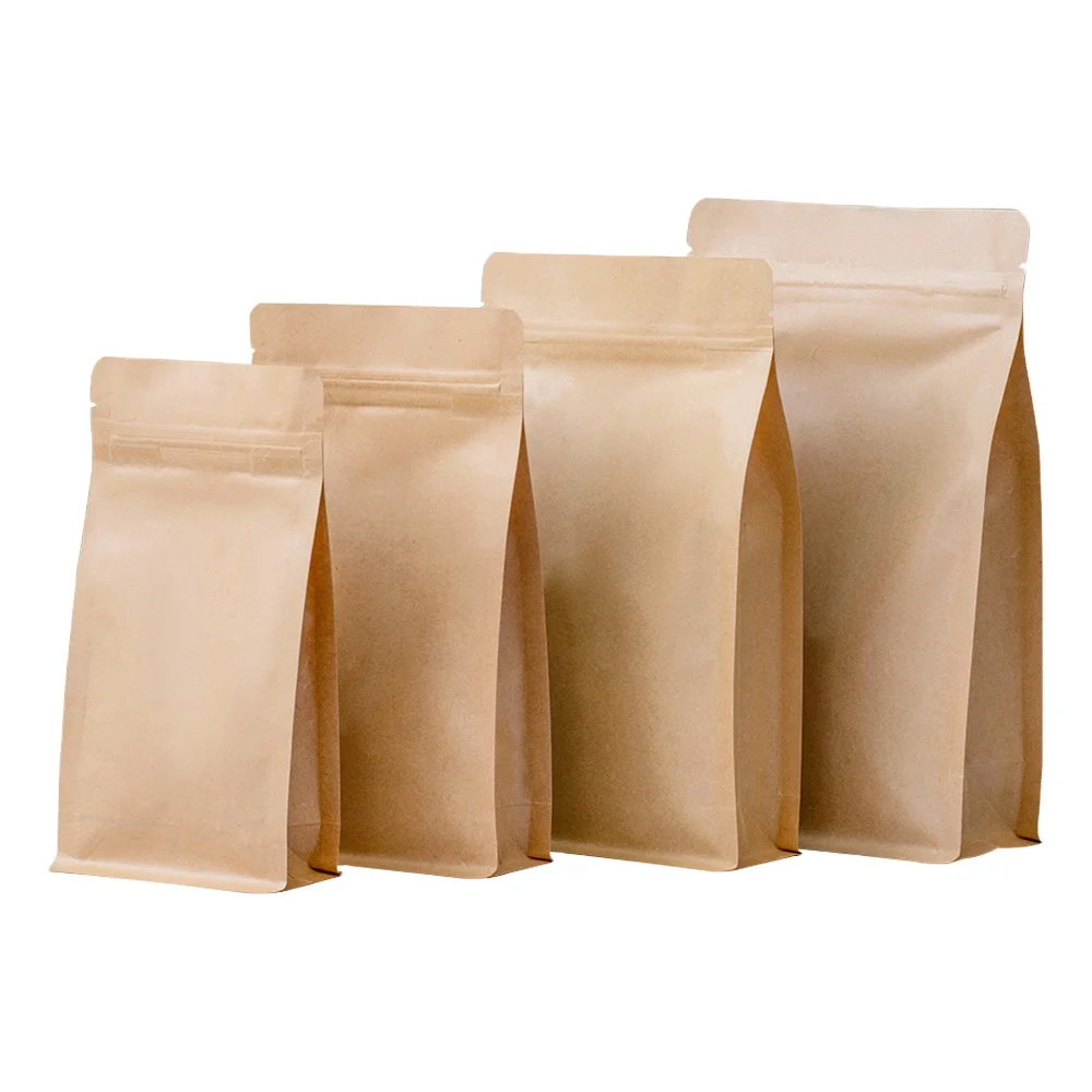 China Eco Friendly Wide Bottom Kraft Paper Bag For Maize Flour