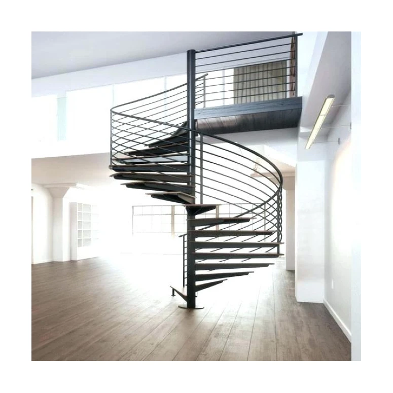 Modern Stylish Art Stainless Steel Spiral Stairs Customized Villa Tempered Top Grade Nice Looking Steel Helical Stairs