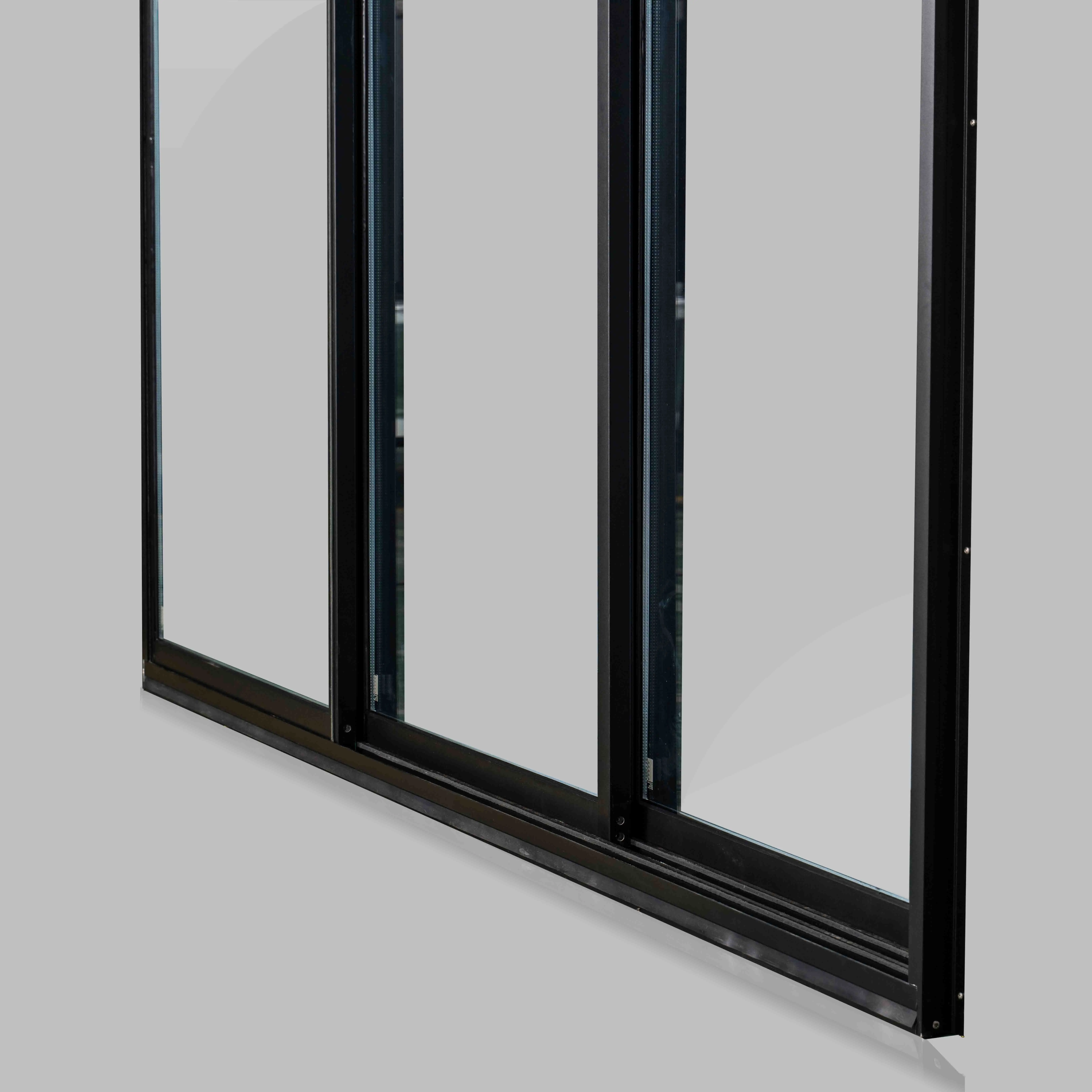 Australian standard aluminium three track sliding patio door with tempered glass AS2047 waterproof