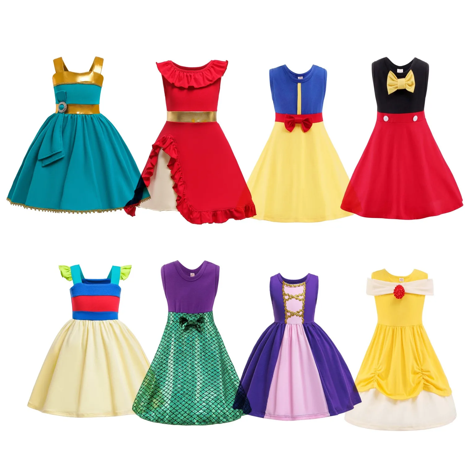 Cartoon IP Girls Sleeveless Summer Dress 2023 Princess Dresses Casual Dresses Elegant