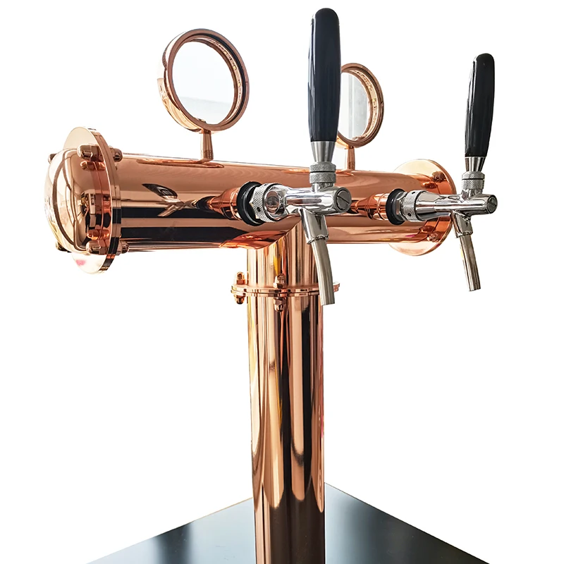 2-way Classic Tap Tower Rose Gold Chrome Dispensing Tower Draft Beer Tower