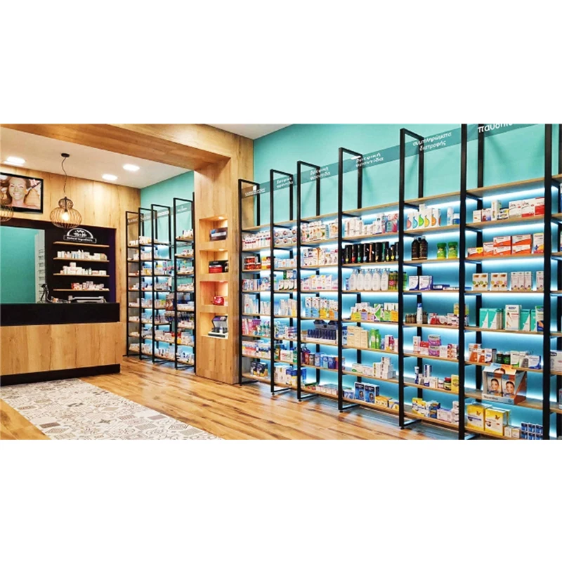 LUX Customized Whole Shop Modern Showroom Shelf Cabinet Furniture Store Retail Pharmacy Shop Interior Design