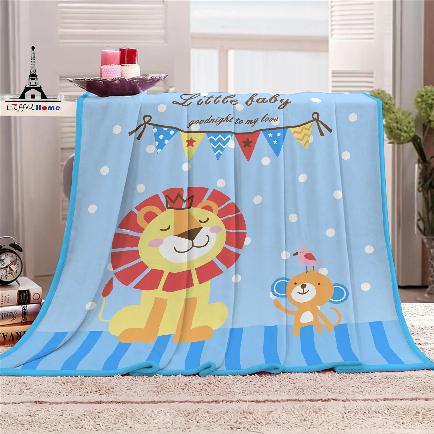 Детское одеяло из 100% полиэстера с мультяшным принтом