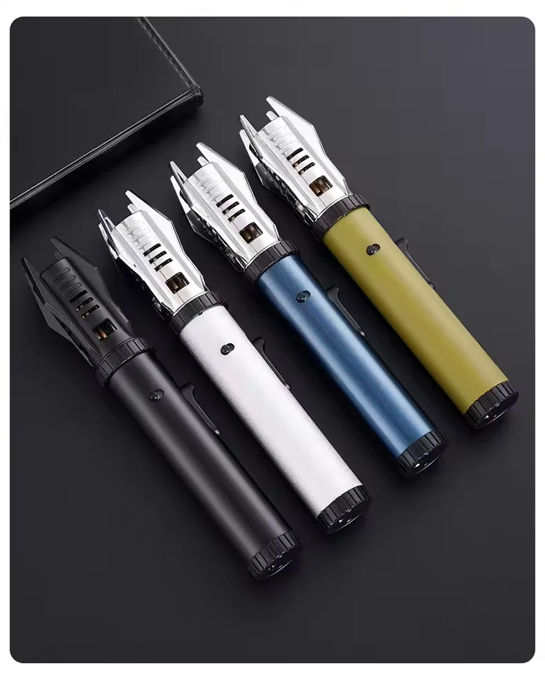 Outdoor Metal Windproof Spray Gun Welding Butane Inflatable Candle BBQ Cigar Zinc Alloy Gas Lighter