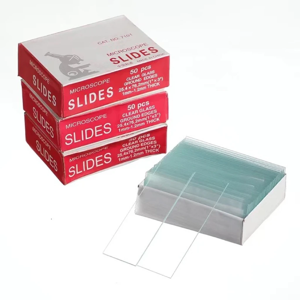Wholesale Lab Disposable 50PCS 1-1.2mm Ground Edge Diagnostic Glass Slide Microscope