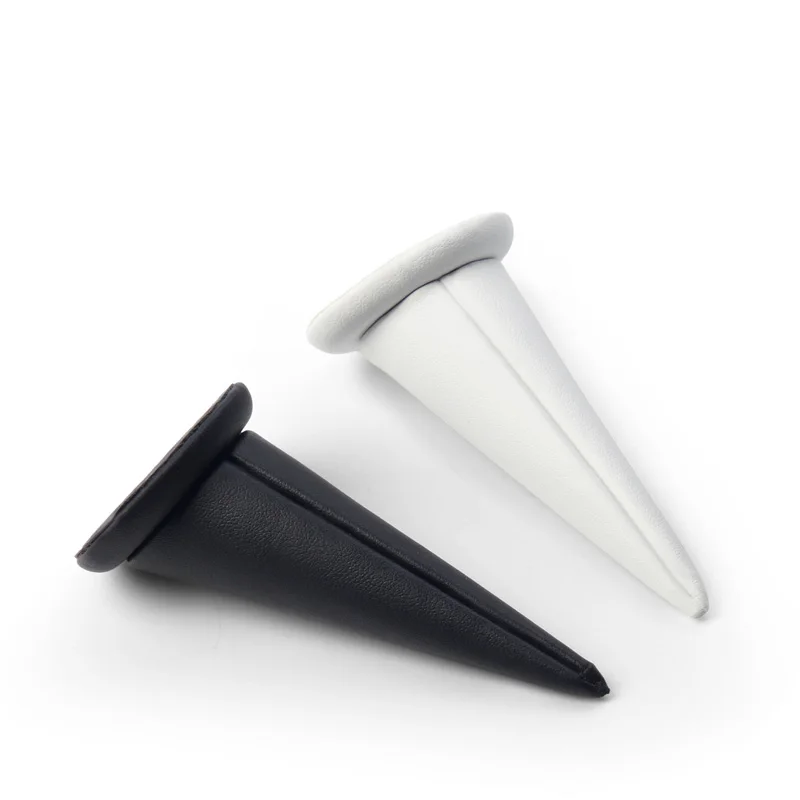 
Nice PU leather White&Black Ring Display Holder Finger shape for Ring Organizer Stand Jewelry Exhibition Storage 