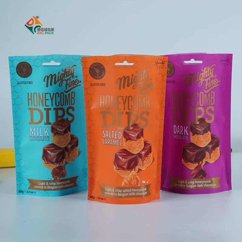 Custom Personalised Resealable Zip Lock Plastic Edible Recyclable Standing Pouch Bag For Tea Food Packaging With Logo