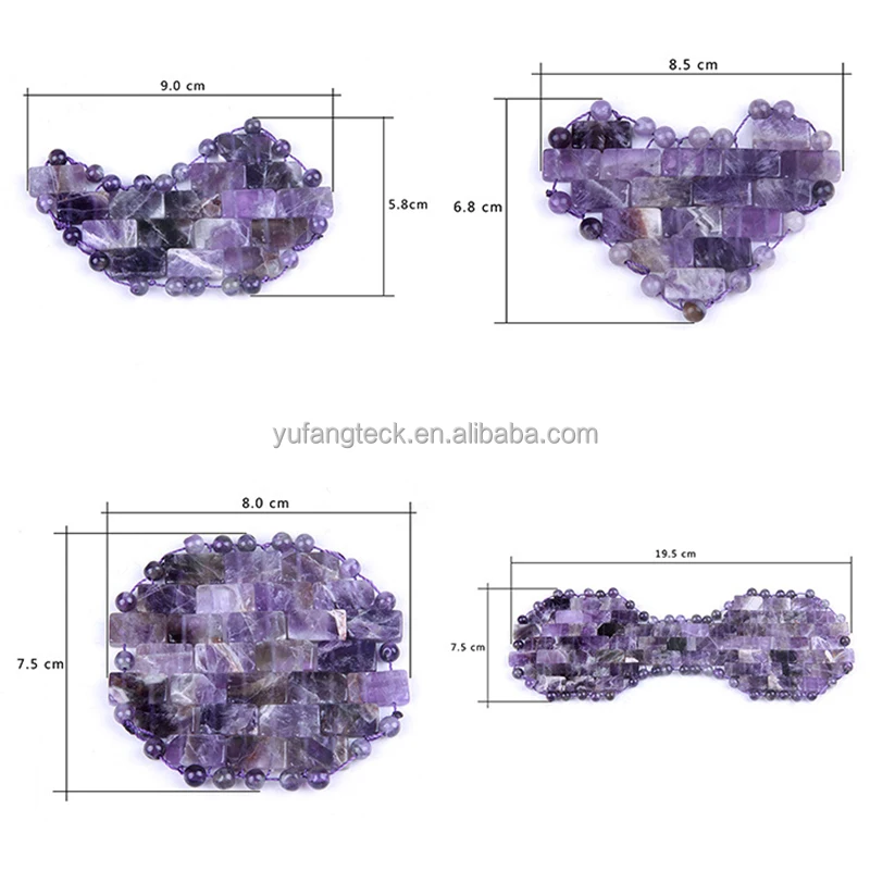 Rose Quartz Jade Eye Mask Amethyst Eye Massager Natural Stone Face Massager Aventurine Sleep Mask Mini Jade Mask Set