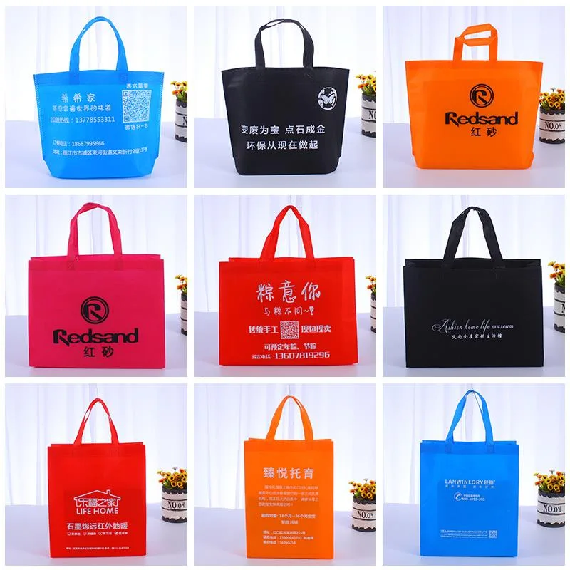Wholesale High Quality Handle Bag Fabric Custom Logo reusable Non Woven Bag Laminated shopping For Clothing Package