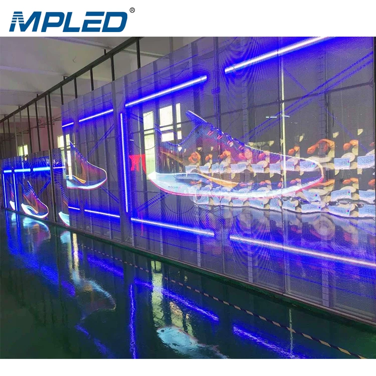 LED Screen Transparent Glass New Technology HD Advertising P7.8 Indoor 2019 Video Novastar Full Color Customized 15 2 Years