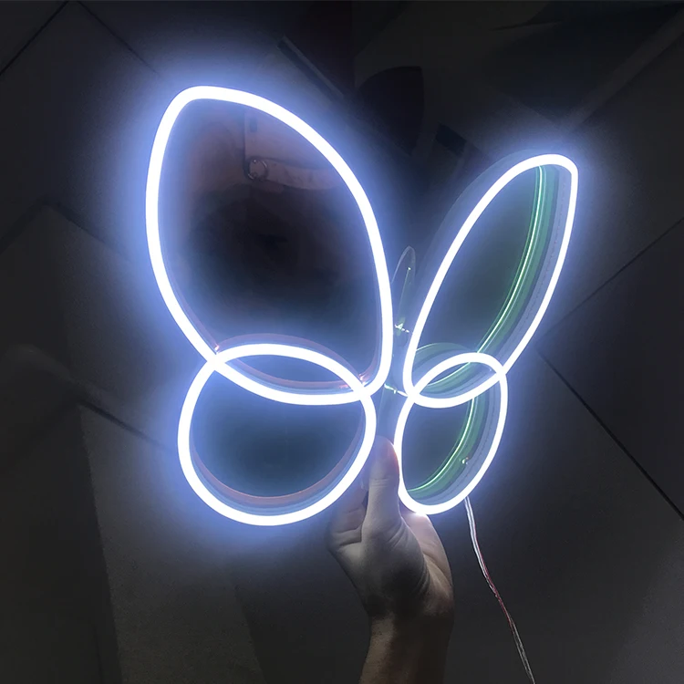 Office shop hanging acrylic rainbow butterfly lights Shopping mall center hanging colored butterfly lights props