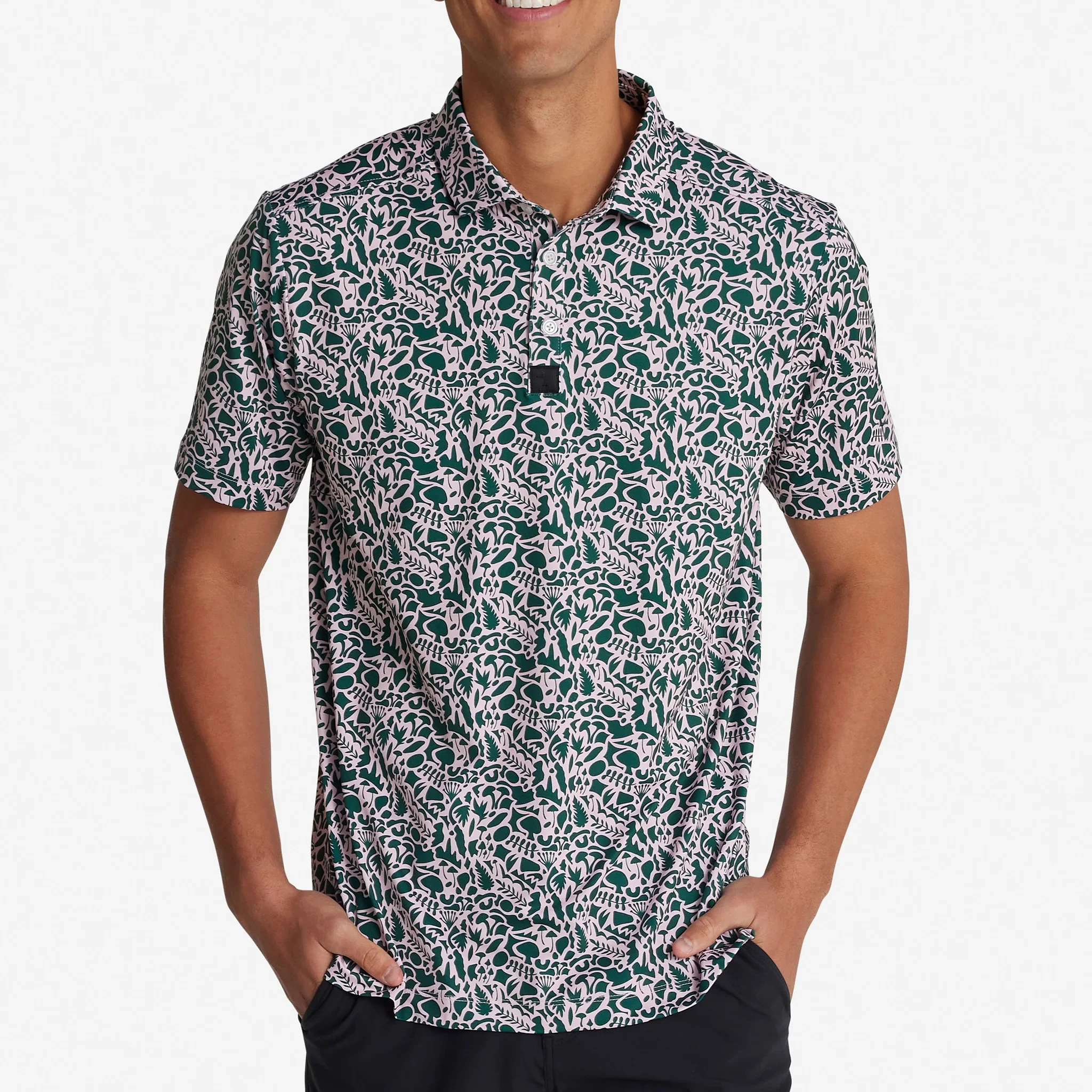 Custom Blade Collar Men Short Sleeved 90s Custom Two Button Tropical Mist Fully Custom Tiger Print Japan Golf Polo