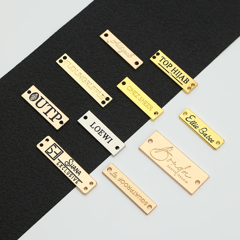 Customized sewing plate Alloy Luggage Nameplate Tag Trademark Logo Custom Pin Metal Labels For other garment accessories