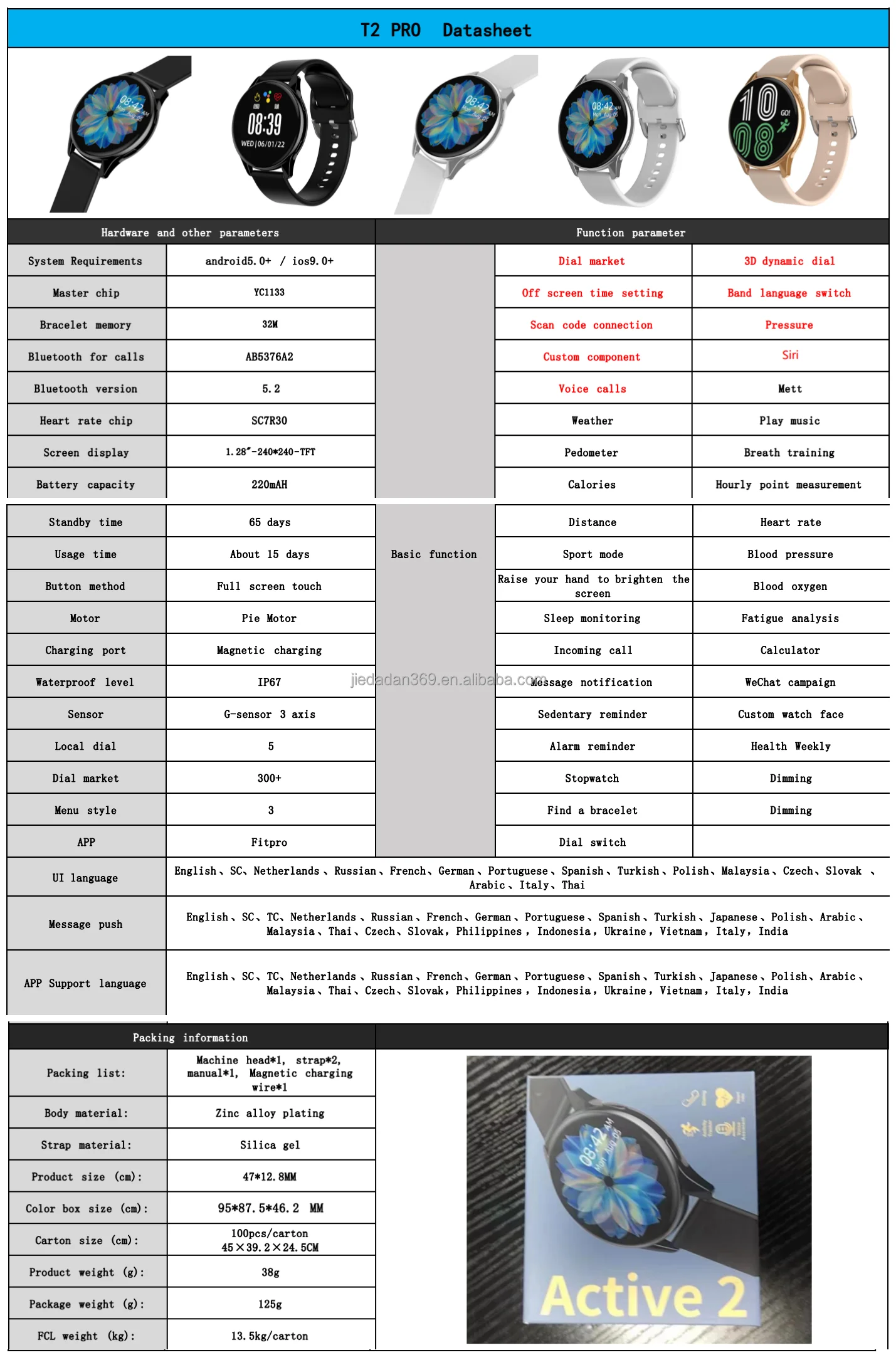 A smartwatch can be connected to a phone or other device for calls T2pro smartwatch Answer calls directly from your watch